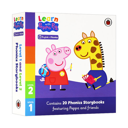 【自营】小猪佩奇自然拼读绘本英文原版 Learn with Peppa Phonics 20册盒装新版小猪佩奇绘本性格习惯养成儿童英语启蒙