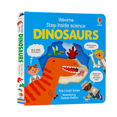 【自营】Usborne出品走进恐龙英文原版绘本Step Inside Science:  Dinosaurs学龄前幼儿童科普认知识类英语读物启蒙洞洞纸板翻翻书