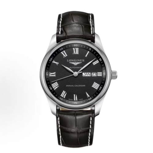【自营】中古99新未使用浪琴/名匠双历/40mm/黑盘皮带/商务男表