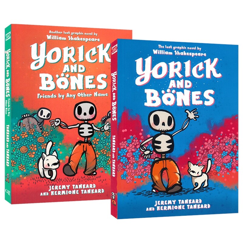 【自营】Yorick and Bones Friends by Any Other Name 骷髅和狗狗01-02 温馨友谊主题 幽默桥梁漫画书 8-12岁 英文原版进口图书