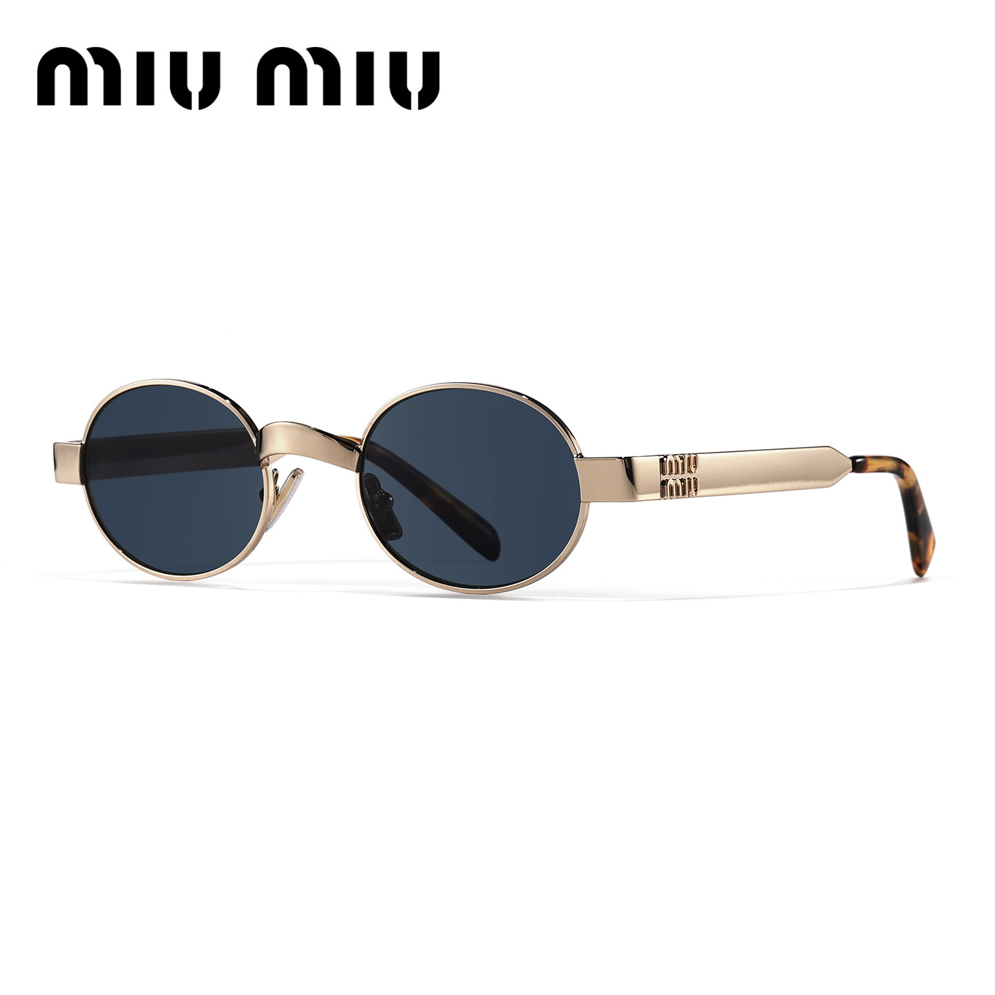 【自营】缪缪MIUMIU太阳镜复古高级26新品椭圆时尚老钱风墨镜B51S