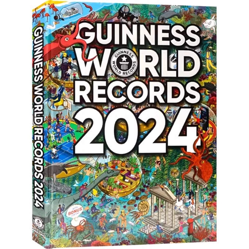 【自营】Guinness World Records吉尼斯世界纪录大全2024全彩精装大开本儿童科普探索世界百科青少年课外读物英文原版-封面