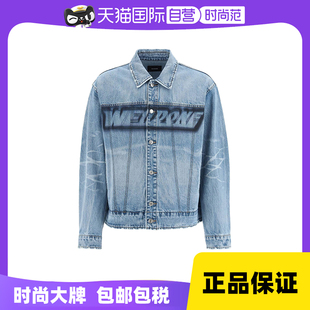 【自营】we 11 done牛仔外套男款胸口字母徽标印花复古风棉质上衣