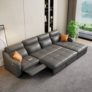 皮 新品 电动功能真皮沙发床大小户型客厅组合现代简约储物伸缩新款
