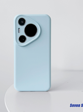 高级感适用华为P70pro软糯真液态硅胶ins天蓝色mate70pro手机壳P80纯色镜头全包mate60情侣保护套简约防摔套