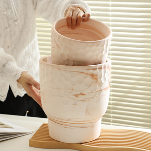 玛奇朵素烧陶瓷花盆客厅庭院阳台花园透气透水绿植物白陶红陶花盆