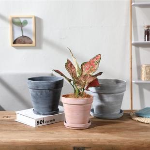 美式 饰陶瓷花盆 乡村复古做旧水洗手工陶土花盆花园庭院桌面盆栽装