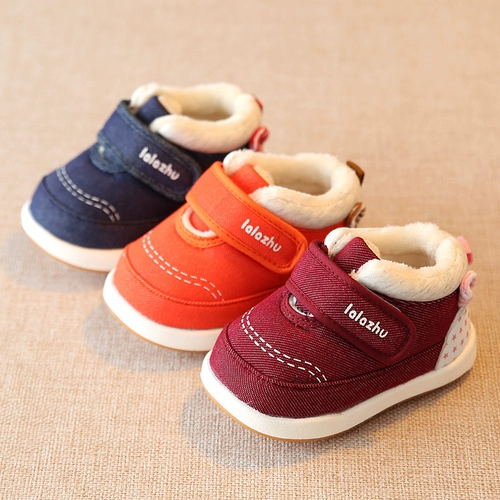 Демисезонная детская удерживающая тепло флисовая обувь для раннего возраста, мягкая подошва, 1-2 лет