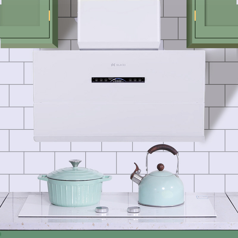 硕高联动白色吸抽油烟机家用厨房自动清洗侧吸式大吸力排油烟机