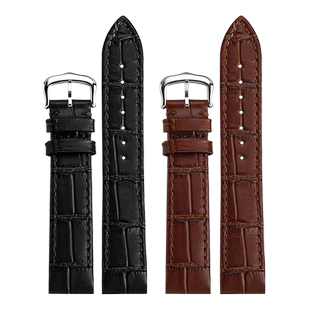 适配Cartier卡地亚杜蒙真皮手表带Santos-Dumont系列表带配件17.5