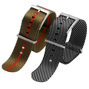 适配帝陀碧湾1958型织纹表带防水透气青铜型帆布尼龙手表带22mm