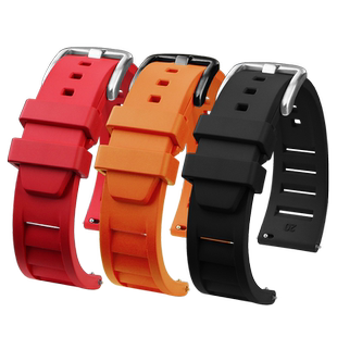 氟橡胶柔软防水手表带 适配精工罐头/鲍鱼/5号系列橡胶表带男22mm