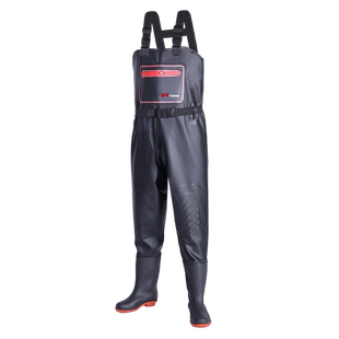 下水裤半身防水衣服雨裤带雨鞋皮叉裤抓鱼全身男连体水库水鞋加厚