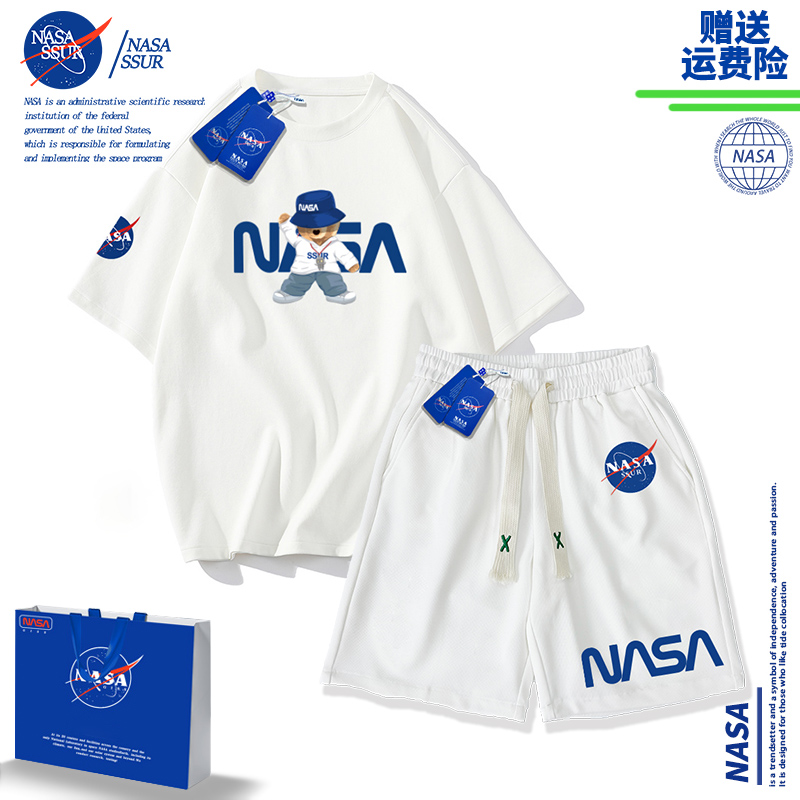 nasa联名夏季短袖套装2023新款