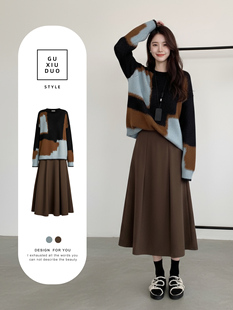 早秋日ootd巨好看的韩系一整套深冬穿搭超好看毛衣裙子两件套装女