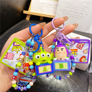 正版玩具总动员卡通动漫巴斯光年三眼仔钥匙扣珠链挂件情侣包挂饰