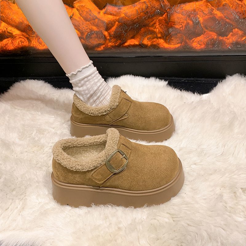 加绒加厚松糕勃肯鞋女2025年冬季新款厚底增高保暖棉鞋防滑雪地靴