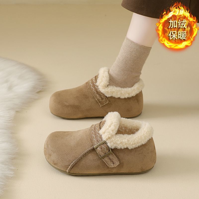 厚底内增高加绒全包勃肯鞋女2025秋冬新款低帮乐福棉鞋保暖雪地靴