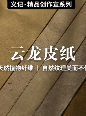 义记宣【手工云龙皮纸】大师创作级40克仿古敦煌壁画宣纸国画岩彩半生熟岩画纸国展作品纸书法专用纸云肌麻纸