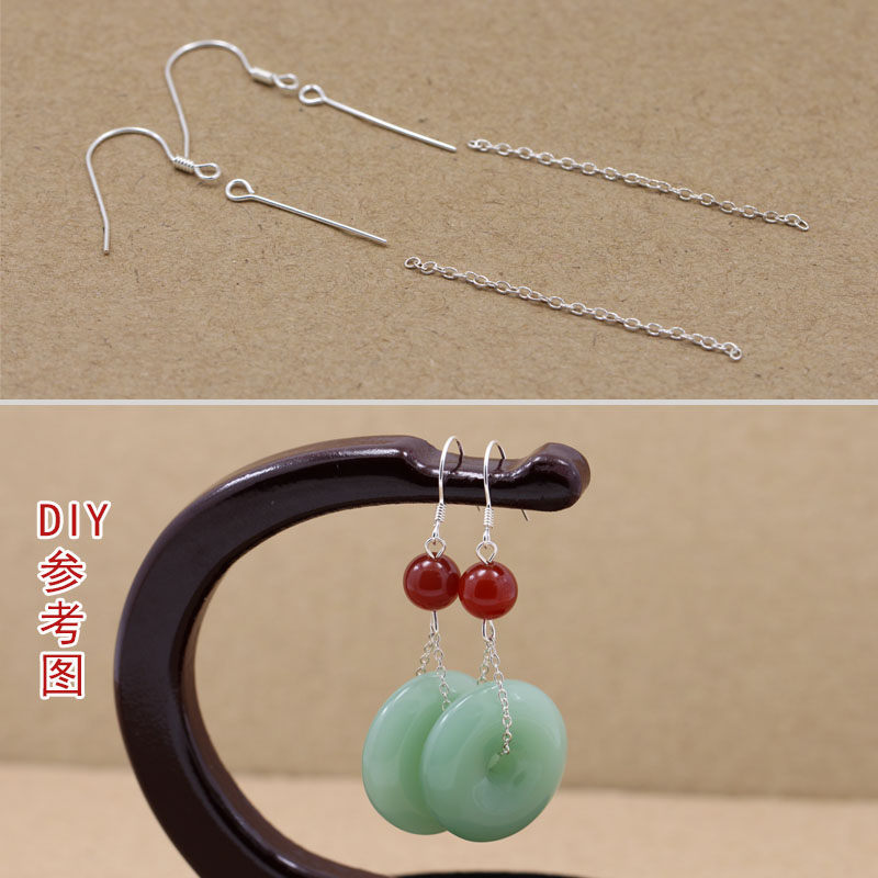 925银耳勾diy手工材料耳饰耳线平安扣吊坠纯银耳环DIY耳坠配件