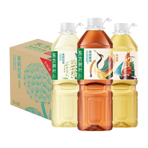 农夫山泉东方树叶无糖茶饮料茉莉花茶饮料1.5L家庭大瓶分享装整箱