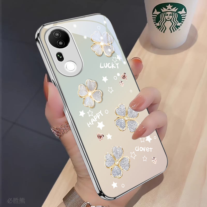 四叶草适用vivos20手机壳新款s20pro保护套vivos19/s18/s17/s16防摔s15/s12/s10/s9简约pro/t/e高级感全包