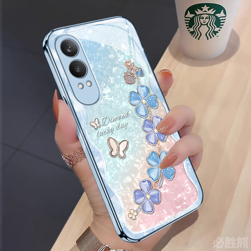 蝴蝶四叶草适用oppok12x手机壳新款OPPOk11油画k9s耐脏k10活力版保护套opporeno12日韩女11硬壳10玻璃pro全包