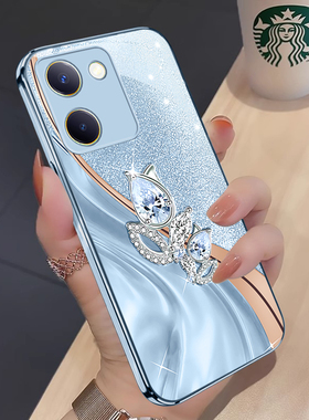 水晶花适用vivoy100i手机壳新款y100/y78/y77保护套y75s/y73s/y52s超薄s18/17/s16/s15全包e/s/+简约高颜值