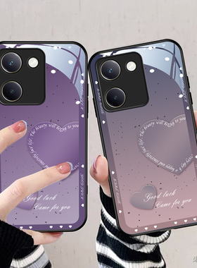 适用vivoy100i手机壳新款y100/y78/y77保护套简约y75s/y73s/y52s高级感s18/17/s16/s15全包边e/s/+网红玻璃壳