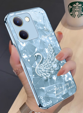 适用vivoy100玻璃手机壳简约