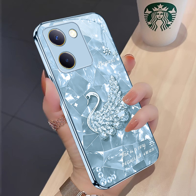 适用vivoy100玻璃手机壳简约