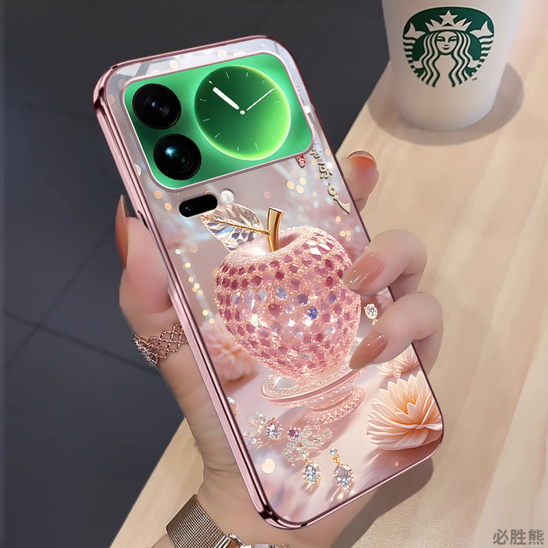 水晶苹果适用小米17手机壳新款小米15/14保护套全包边小米13/12/11超薄pro/max防摔青春版简约至尊版lite女款