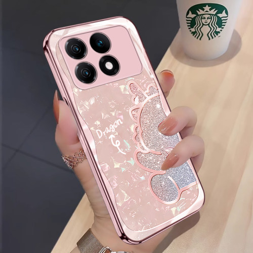 碎钻龙适用红米K70手机壳新款红米k60/k50/k40保护套红米note13/12/11红色至尊版Turbo/pro简约超薄女款全包