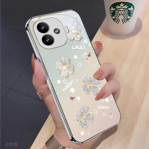 四叶草适用vivoiqooz9Turbo长续航版手机壳新款iqooz9x/z8x保护套防摔z7xm/z7/z5x磨砂z3/z1x全包玻璃壳