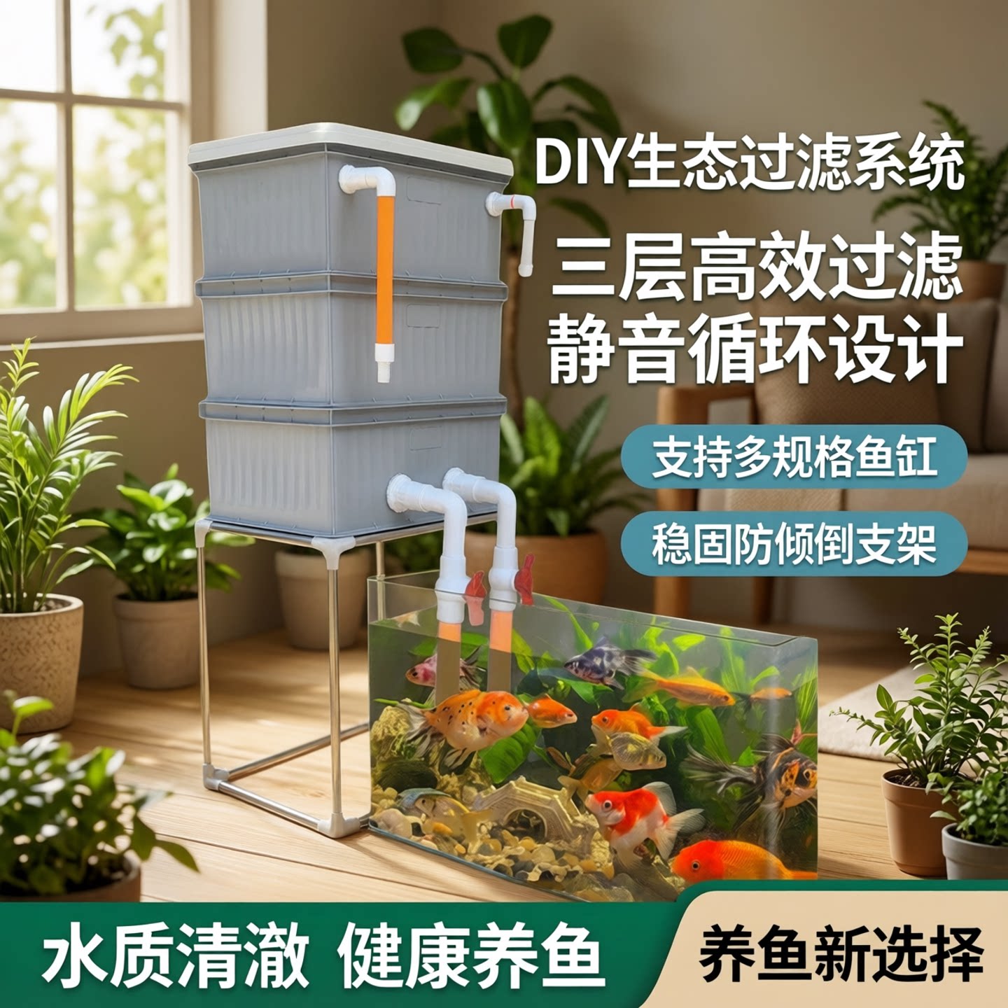 鱼缸周转箱过滤箱支架鱼池龟缸沼泽上滤滴流盒支撑架DIY底座底托