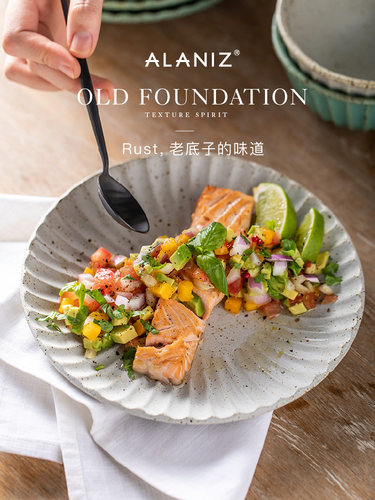 alaniz南兹rust覆古盘子创意菜盘西餐盘家用甜品盘水果点心盘北欧