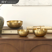 进口金属水果盆现代轻奢展厅会所茶几轻奢水果托盘装 饰品陈列摆设