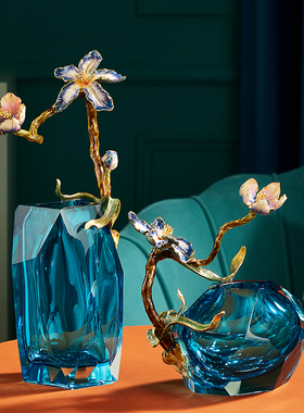 珐琅彩花瓶黎采琉璃现代简约