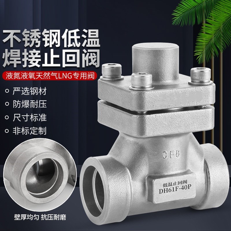-196度液氧止回阀 液氮低温单向阀 DH61KF-40P天然气低温止回阀
