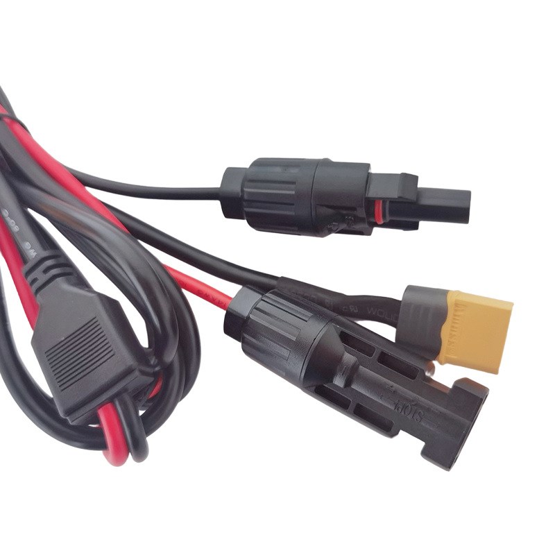 艾迈斯XT60公头MC4转XT60y公头储能电源连接线MC4太阳能光伏连接