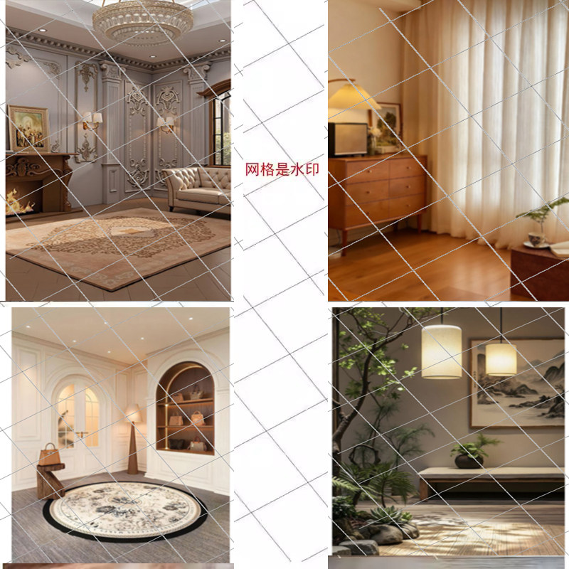 加厚无纺布材料精制而成的直播间背景墙布主播背景墙3D立体中式背景布直播间中式布置背景布