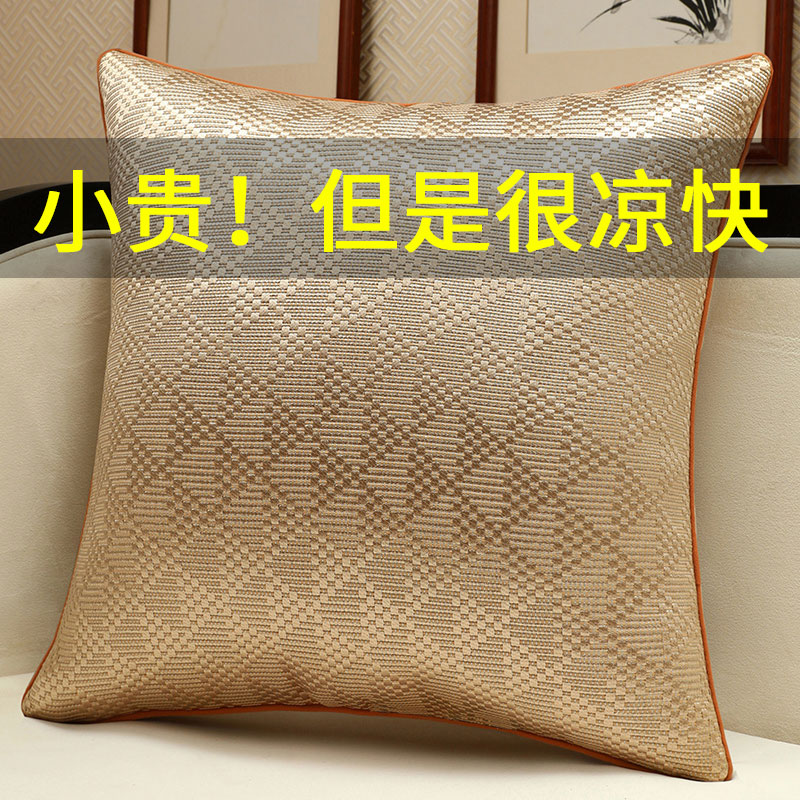 夏季冰丝抱枕中式沙发靠垫轻奢高级床头靠背垫套含芯凉感靠枕腰枕