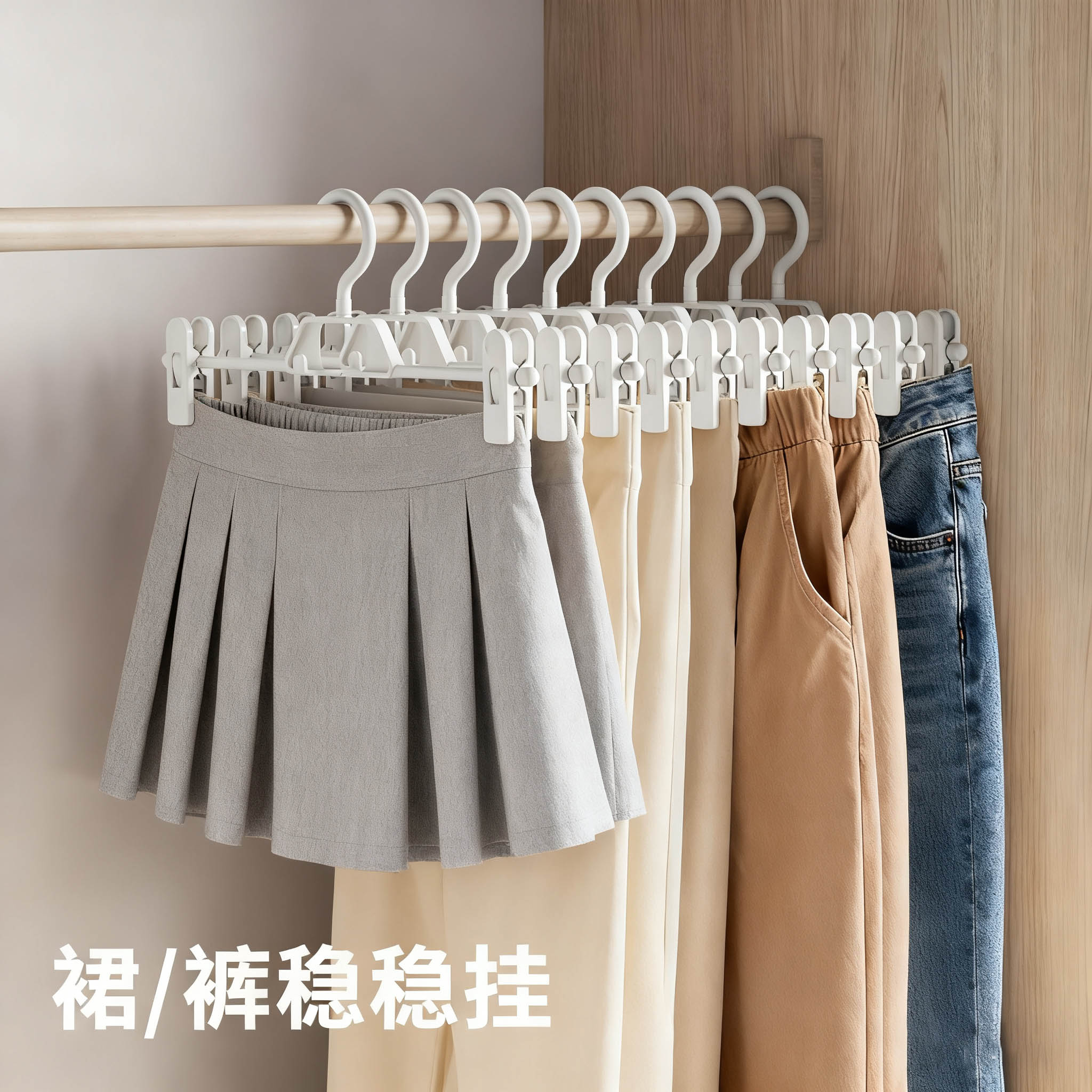 日式裤架裙夹家用无痕挂裤子专用