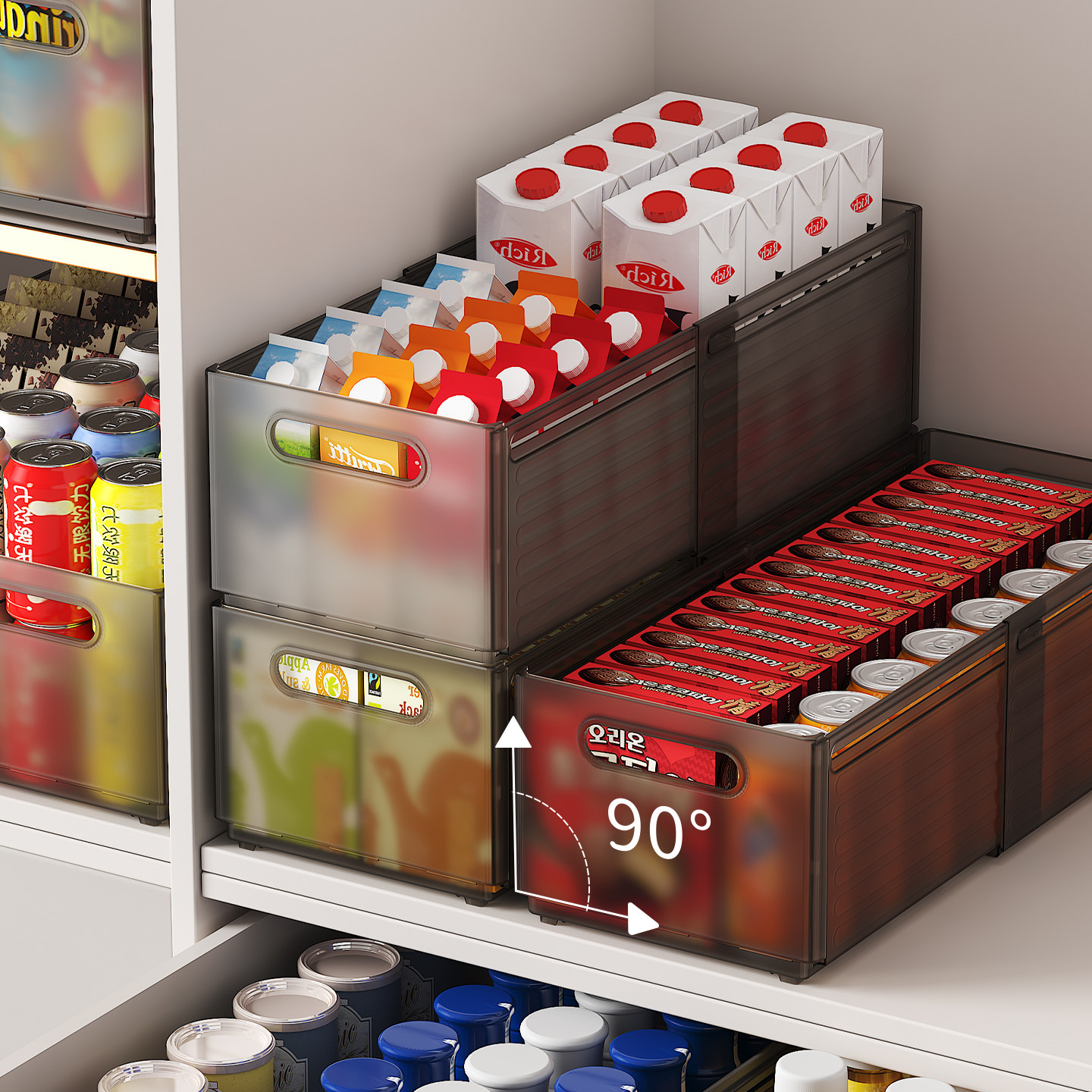 日本零食可伸缩收纳盒橱柜桌面杂物整理盒抽屉长方形厨房储物盒子,收纳整理,桌面收纳盒,淘宝优惠券,粉丝福利购,淘宝优惠卷