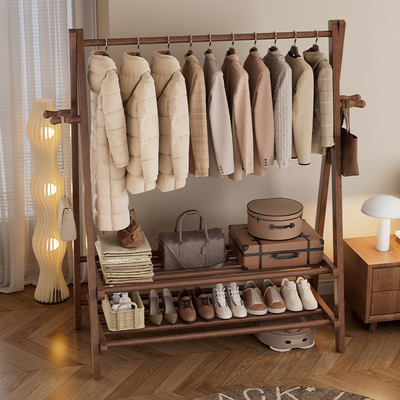 晾衣架落地家用折叠卧室衣帽架宿舍简易室内挂衣架子阳台凉衣服杆