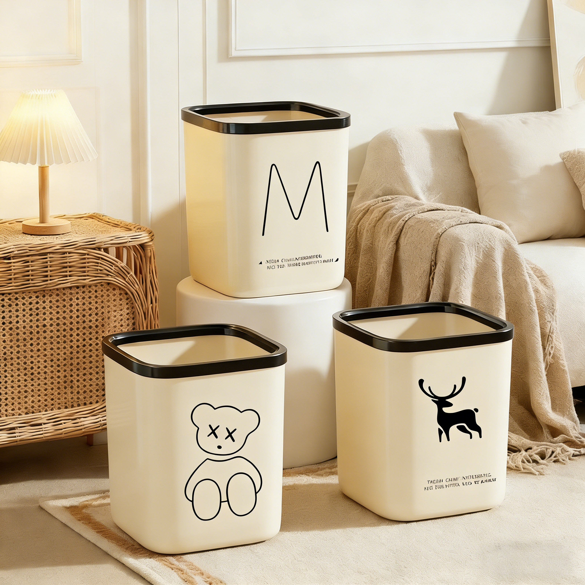 垃圾桶家用2026新款卧室办公室厕所卫生间厨房专用客厅高颜值小号