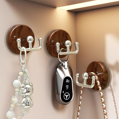 木纹吸盘双钩免打孔强力承重安装