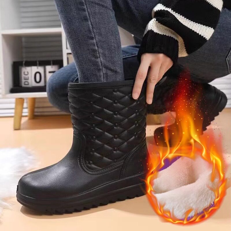 雨鞋女加绒防滑水鞋加厚