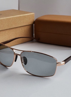 变色镜片经典方形弹性眼镜腿