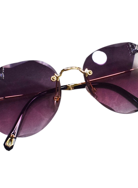 琪妍无边框镶钻蝴蝶花朵太阳镜